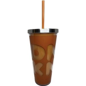 Dunkin Donuts Stainless Steel Acrylic Tumbler 20OZ DNKN Orange Halloween Pumpkin